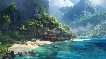Island Paradise: A Landscape Escape, landscape, island paradise, beach, tropical, island HD wallpaper