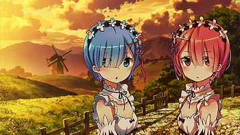 Rem (Re:zero), Anime, Re:zero Starting Life In Another World, Ram (Re:zero) HD wallpaper