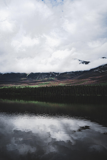 Nature, Trees, Mountains, Clouds, Lake, Reflection, Forest HD phone wallpaper