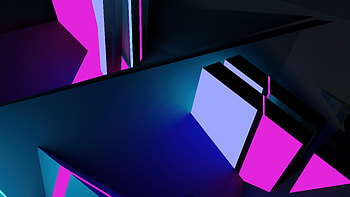 Neon Geometric Cubes On Blue, neon, geometric, cubes, blue, artist, artwork, art, digital-art, abstract HD wallpaper