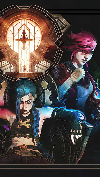 JinxeVi, VI, league of legends, jinx, arcane HD phone wallpaper