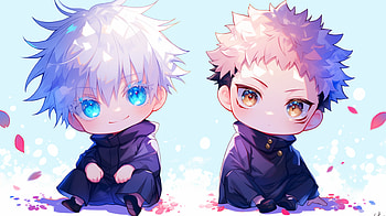 Chibi Satoru Gojo and Yuji Itadori - Jujutsu Kaisen Anime Art, Satoru Gojo, Anime, Jujutsu Kaisen, chibi, Yuji Itadori HD wallpaper