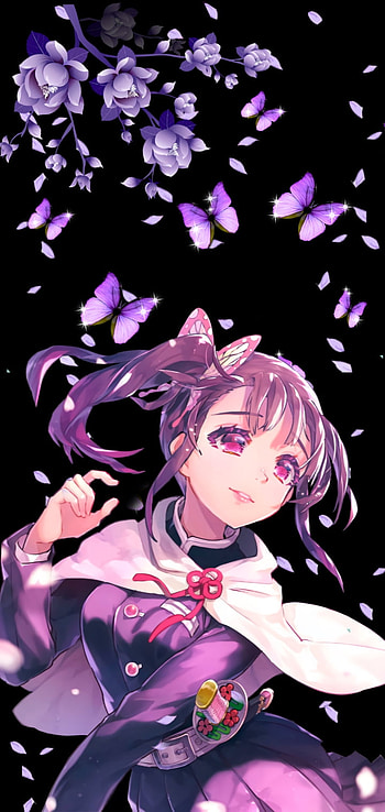 Demon Slayer, eye, head, mariposa HD phone wallpaper