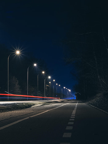Cities, Night, Lights, Shine, Light, Road, Lanterns HD phone wallpaper