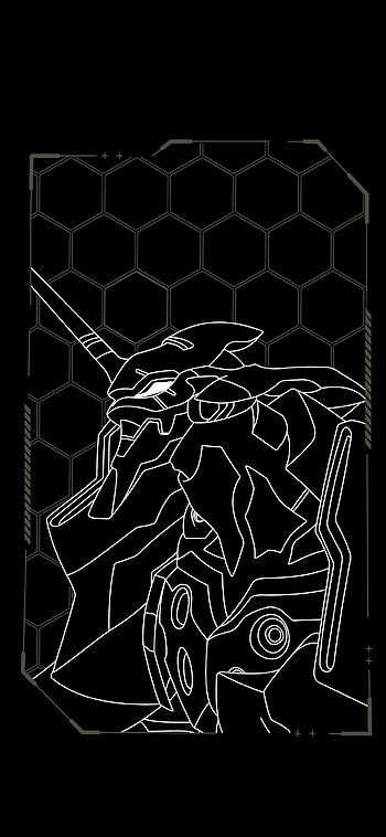 Unit-01 Noir — Evangelion Manga, Black & White, manga, Neon Genesis Evangelion, Evangelion Unit-01 HD phone wallpaper