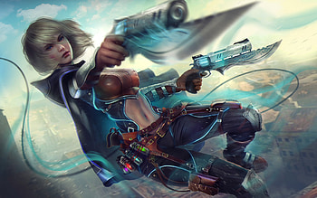 Fantasy Warrior Girl With Scifi Guns, fantasy-girls, warrior, artist, artwork, digital-art, scifi HD wallpaper