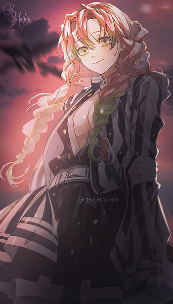 Mitsuri kanroji, digital, sky, pink, demonslayer, kimetsu, animegirl, anime HD phone wallpaper