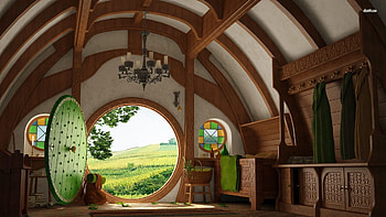Hobbit House HD wallpaper