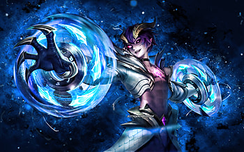 Dyrroth, , blue neon lights, Mobile Legends, creative, Legend Skin, Dyrroth Guide, Dyrroth Mobile Legends HD wallpaper