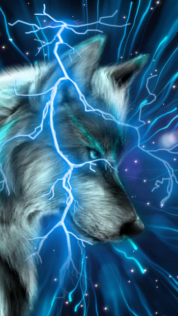 Wolf, sky, art HD phone wallpaper
