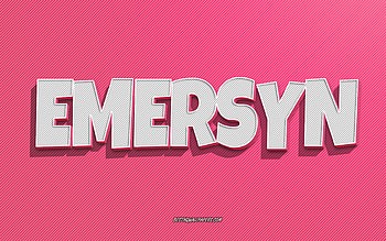 Emersyn, pink lines background, with names, Emersyn name, female names, Emersyn greeting card, line art, with Emersyn name HD wallpaper