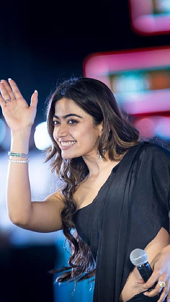 Rashmika 554, Beauty, black dress, actress, beautiful, saree, rashmika Mandanna HD phone wallpaper