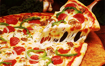 Mouth-watering pizza, Appetizing slices, Irresistible cheesy goodness, Visual feast HD wallpaper