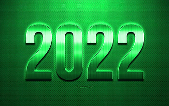 2022 New Year, Green 2022 background, Happy New Year 2022, green leather texture, 2022 concepts, 2022 background, New 2022 Year HD wallpaper