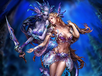 Mermaid, cg, 3d, fantasy, chinese artist, ancient times, girl HD wallpaper
