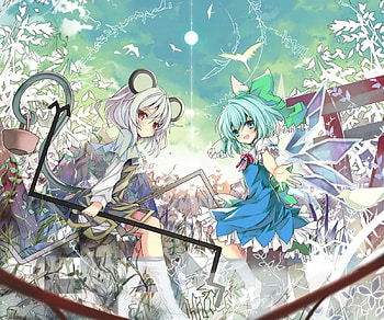 Touhou, kawaii, chibi, girls HD wallpaper