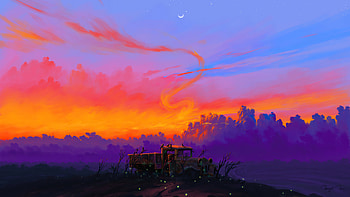 Abonden Truck Twilight , twilight, artist, artwork, digital-art, deviantart HD wallpaper