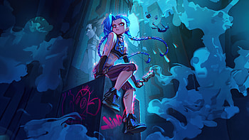 Jinx Playful Mayhem, jinx-league-of-legends, league-of-legends, games, 2024-games, artist, art, artwork, digital-art, pixiv HD wallpaper
