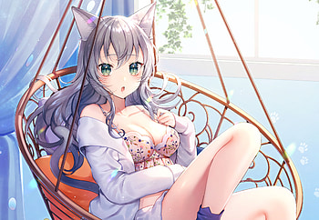 Anime Original, cat, Girl, Anime, Original HD wallpaper