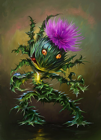 Funny, Art, Flower, Emotions, Thistle HD phone wallpaper