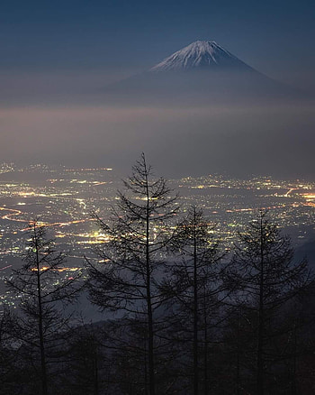 Night view mountain, atmosphere, sky HD phone wallpaper