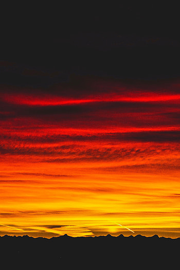 Nature, Sunset, Sky, Mountains, Dark HD phone wallpaper
