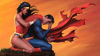Superman And Wonder Woman, superman, wonder-woman, superheroes, artwork HD wallpaper
