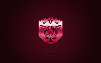 Fagiano Okayama, Japanese football club, purple logo, purple carbon fiber background, J2 League, football, Okayama, Japan, Fagiano Okayama logo HD wallpaper