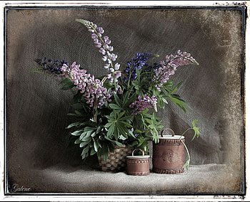 still life, basket, art , box, flowers, pot, nice HD wallpaper