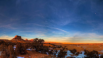 desert in winter, winter, moon, trees, monuments, desert, sky HD wallpaper