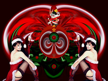 Christmas Party, abstract, 3d, christmas, fractal, collage HD wallpaper