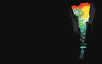 Vector, Dark, Shine, Light, Umbrella HD wallpaper