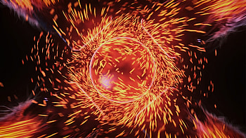 Abstract, Bright, Sparks, Ball, Flaming, Fiery HD wallpaper