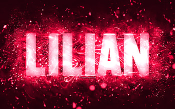Happy Birtay Lilian, , pink neon lights, Lilian name, creative, Lilian Happy Birtay, Lilian Birtay, popular american female names, with Lilian name, Lilian HD wallpaper