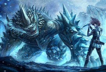 Fantasy, Snow, Girl, Thorns, Spikes, Monster, Wind, Knife HD wallpaper