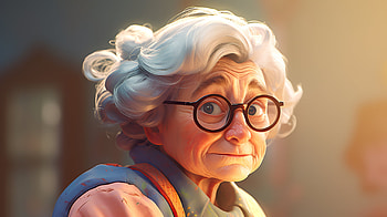 Cute Cartoon Grandma, woman, Grandmother HD wallpaper