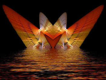 A Sinking Heart, digital, abstract, reflection, fantasy, art, fractal HD wallpaper