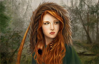 Fantasy Girl, art, portrait, face, mysterious, nature HD wallpaper