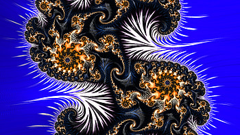 Trippy Psychedelic Fractal, colorful, colors, blue, black, Abstract, fractal, abstract blue, abstract black HD wallpaper