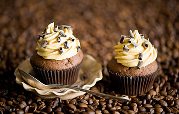 Food, Chocolate, Desert, Coffee Beans, Cupcakes HD wallpaper