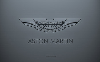 Aston Martin logo, gray creative background, Aston Martin emblem, gray paper texture, Aston Martin, gray background, Aston Martin 3d logo HD wallpaper