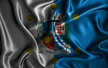 Angra dos Reis flag, , silk wavy flags, brazilian cities, Day of Angra dos Reis, Flag of Angra dos Reis, fabric flags, 3D art, Angra dos Reis, cities of Brazil, Angra dos Reis 3D flag HD wallpaper