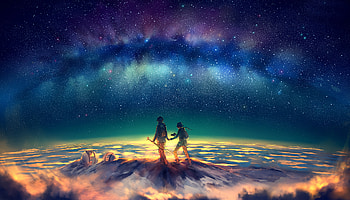 Walking On Galaxy , walking, galaxy, artist, artwork, digital-art HD wallpaper