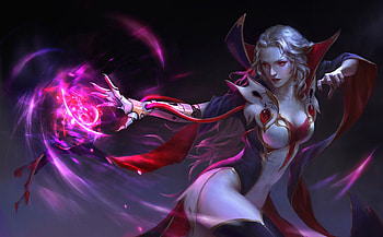 Sorceress, pink, tangyuan, fantasy, girl, luminos, witch, dark HD wallpaper