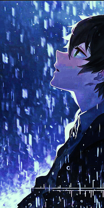 Rain boy, art, sadness, anime HD phone wallpaper