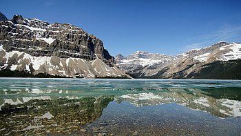 A glacier's lake, winter, scene, landscape, , cold, lake, glacier, daylight, snow, , nature, sky, mountains, clear HD wallpaper