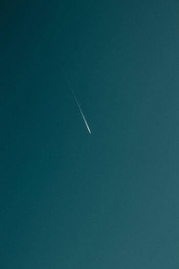 Sky, Minimalism, Plane, Airplane, Track, Bottom View, Trace HD phone wallpaper
