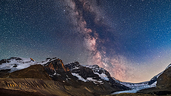 Milky Way And Galactic Core Area Over Mount Andromeda, milky-way, mountains, nature HD wallpaper