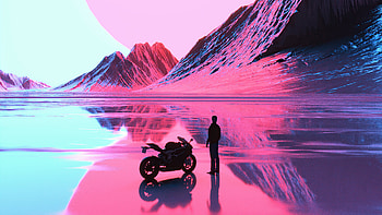 Be Calm , biker, artist, artwork, digital-art HD wallpaper