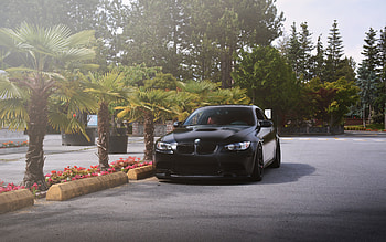BMW M3, E92, front view, exterior, black M3 E92, matte black M3, German cars, BMW HD wallpaper